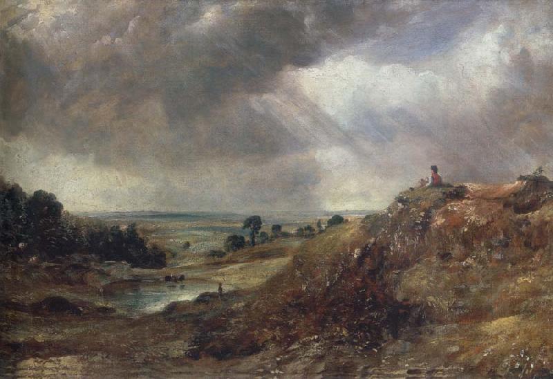 John Constable Branch Hill Pond,Hampstead Heath,with a boy sitting on a bank Germany oil painting art
